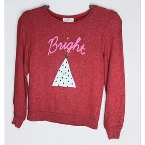 Wildfox Kids Bright Christmas Tree Sweatshirt Red Graphic NWT M 7/8